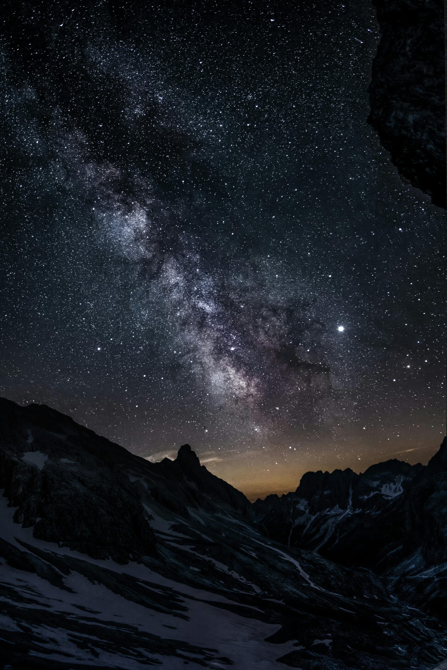 Photo of Mountain Under Starry Night Sky