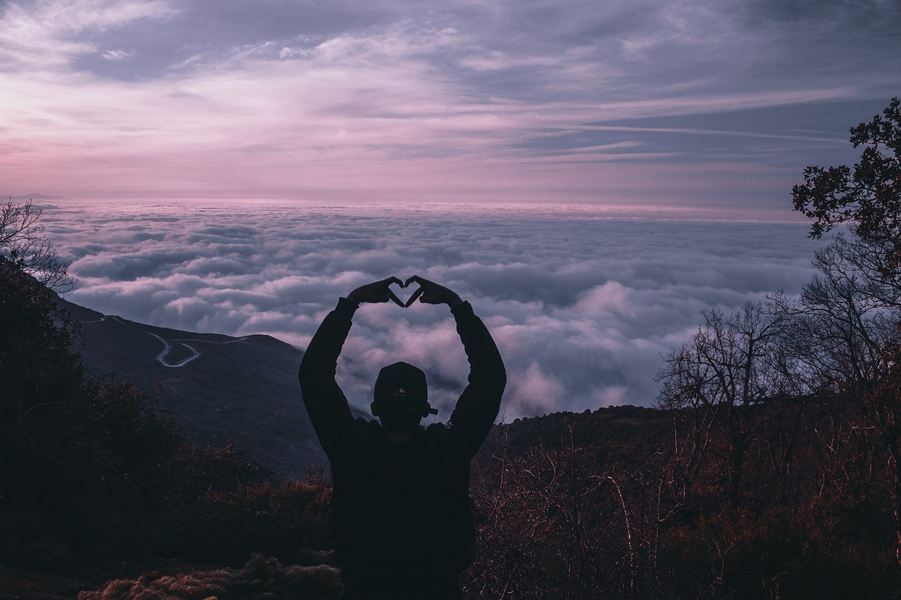 mountains, fog, silhouette